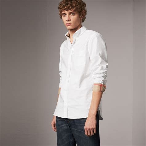 camicia bianca uomo burberry|Camice Burberry in Cotone Bianco taglia XXL KR .